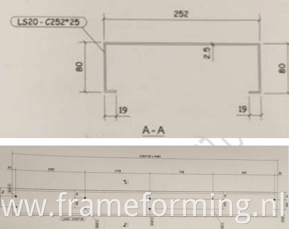 C profile drawing C channel